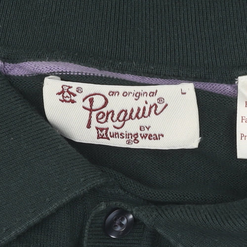 Penguin Men's Green Polo Shirt, L, Short Sleeve, Casual