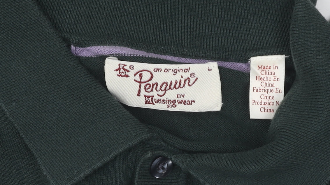 Penguin Men's Green Polo Shirt, L, Short Sleeve, Casual