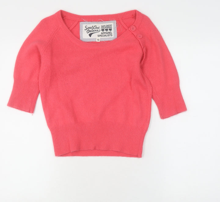 SoulCal Deluxe Pink Women's Pullover Jumper Size 10