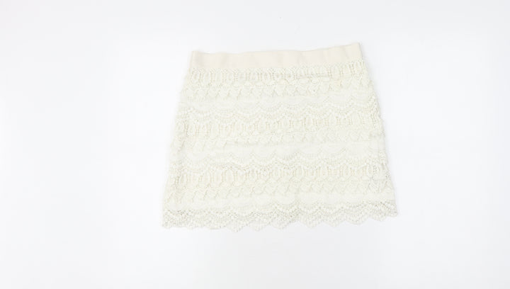 Next Women's Ivory Lace Skirt, Size 10, Summer Fashion