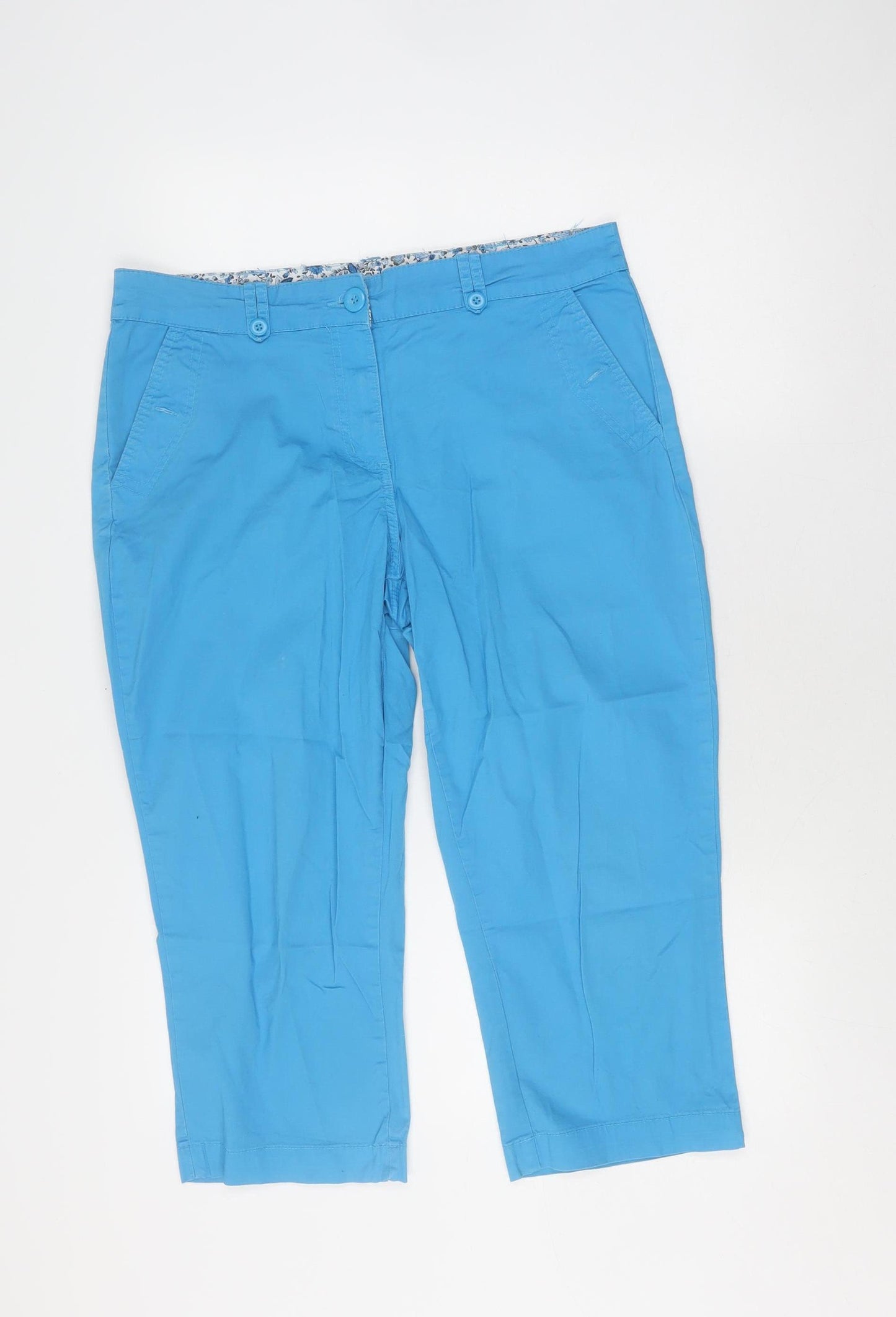 Debenhams Blue Capri Trousers Women's Size 14 Pockets