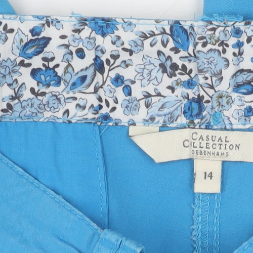 Debenhams Blue Capri Trousers Women's Size 14 Pockets