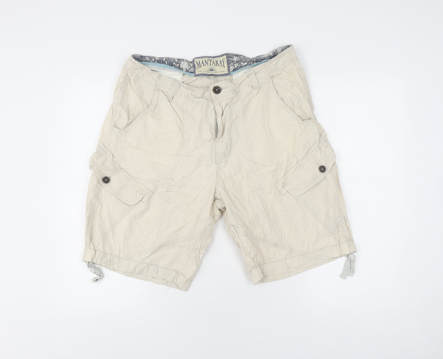Mantaray Beige Cargo Shorts, Men, 36, Casual Style