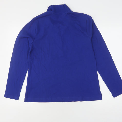 Lands' End Women's Blue Polo Shirt, Petites, Size M