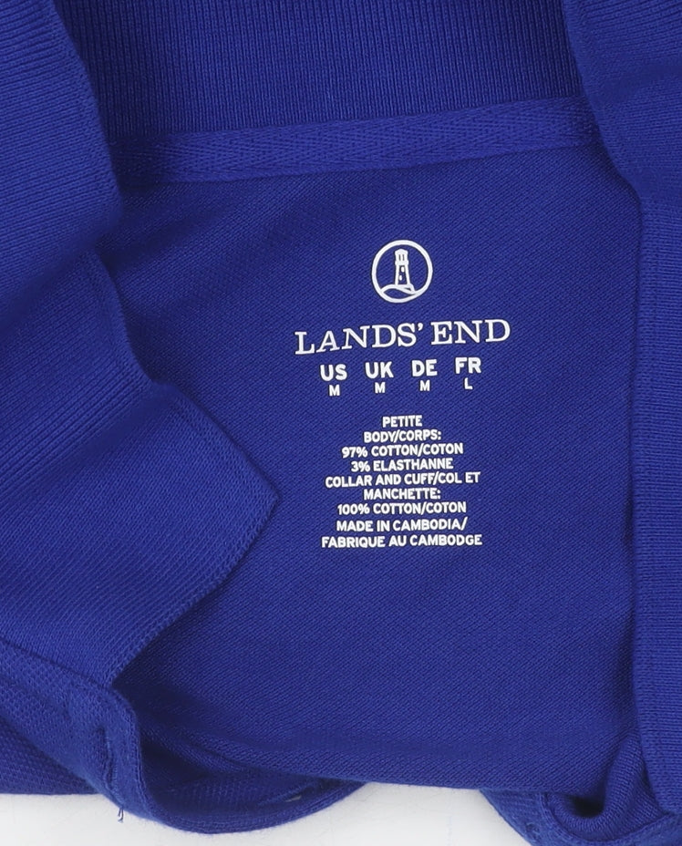 Lands' End Women's Blue Polo Shirt, Petites, Size M