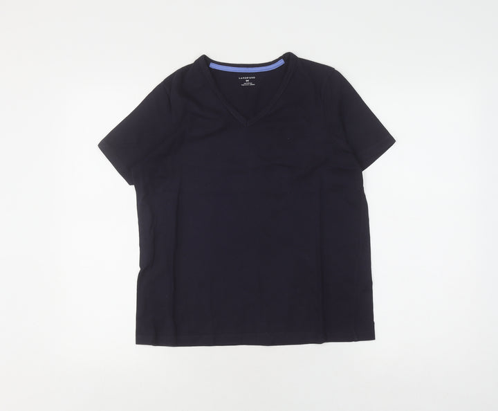 Lands' End Women Black XS V-Neck T-Shirt