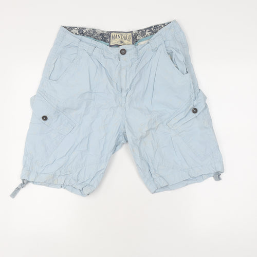 Mantaray Men's Blue Cargo Shorts, Size 36, Casual Summer Wear