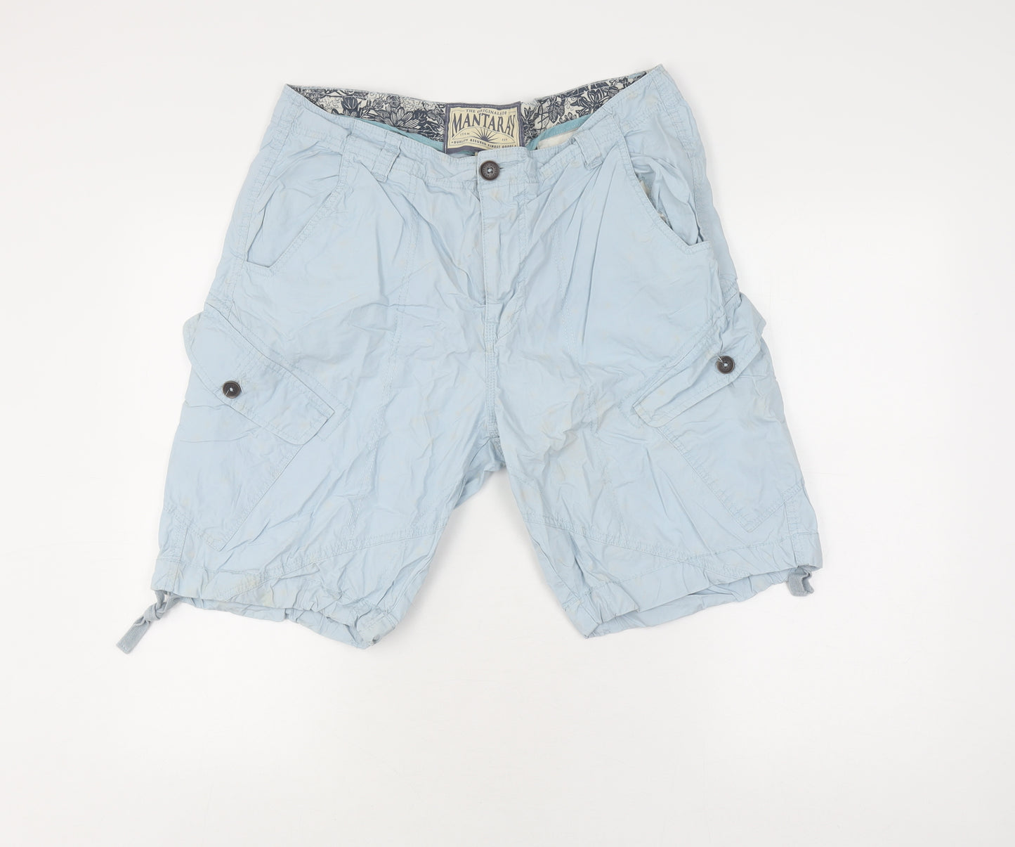 Mantaray Men's Blue Cargo Shorts, Size 36, Casual Summer Wear