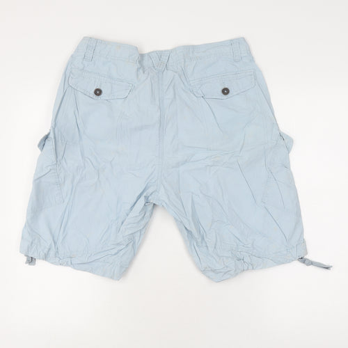 Mantaray Men's Blue Cargo Shorts, Size 36, Casual Summer Wear