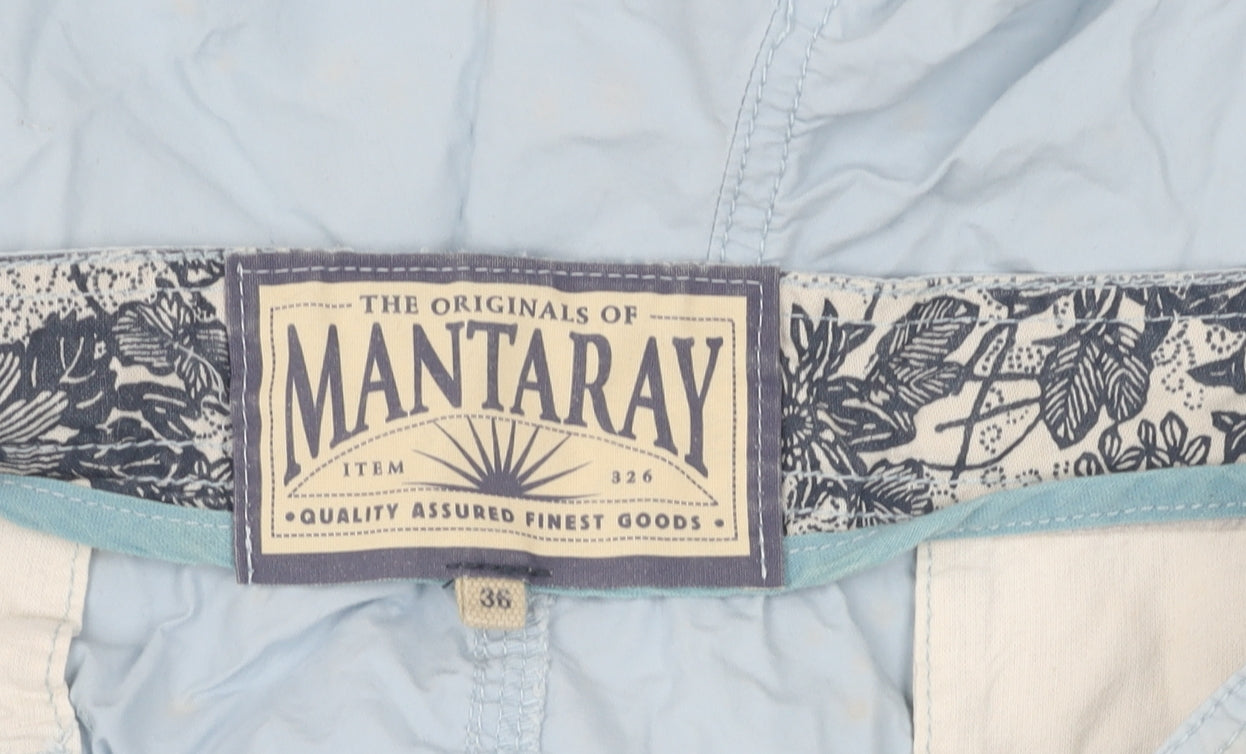 Mantaray Men's Blue Cargo Shorts, Size 36, Casual Summer Wear