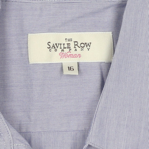Savile Row Women's Blue Button-Up Shirt Size 16