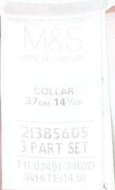 Marks and Spencer Men's White Dress Shirt 37 Formal