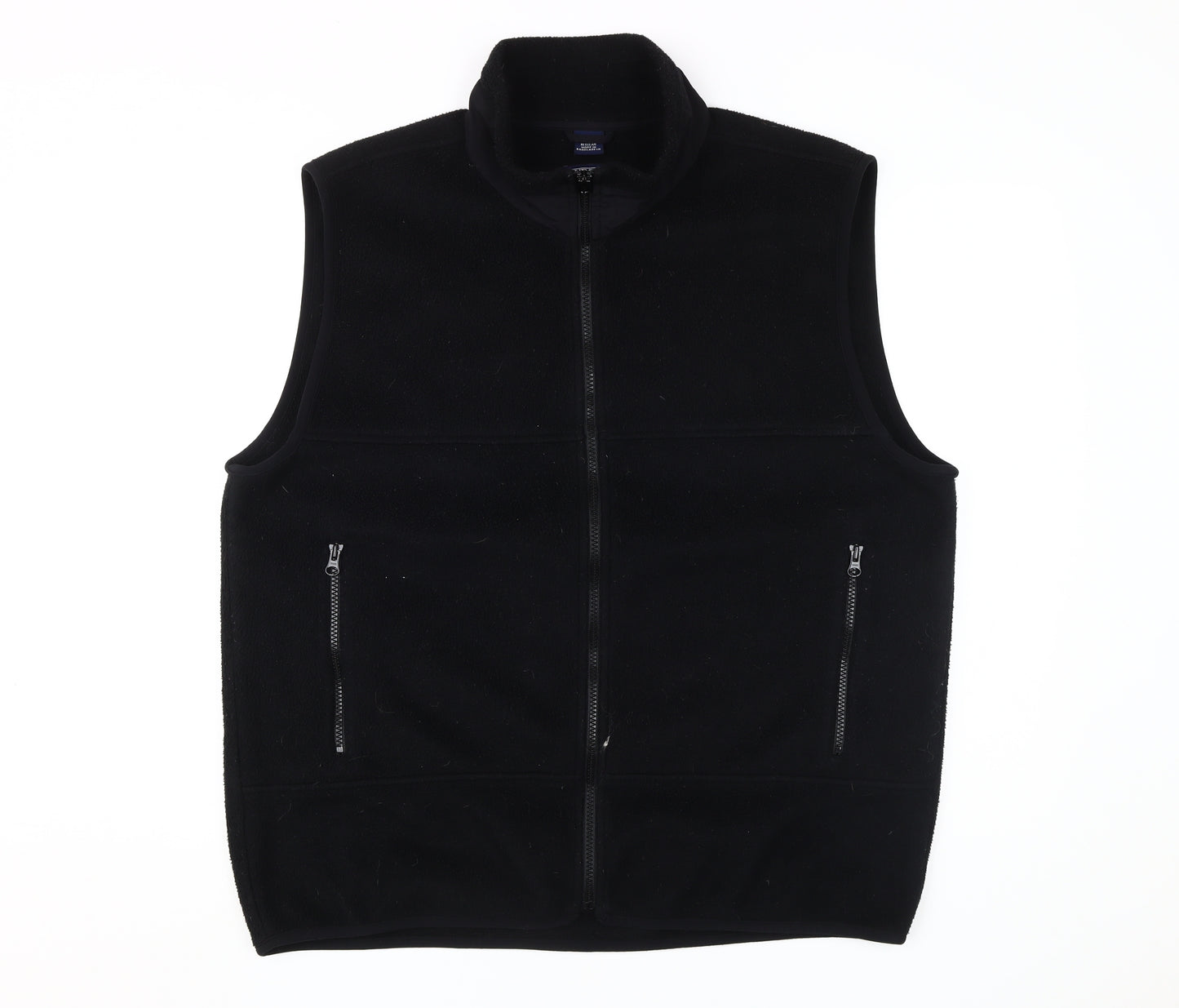 Lands' End Men's Black Fleece Waistcoat, L, Casual