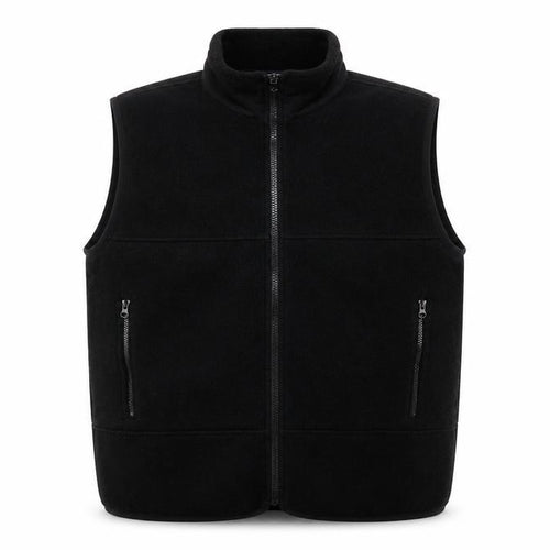 Lands' End Men's Black Fleece Waistcoat, L, Casual