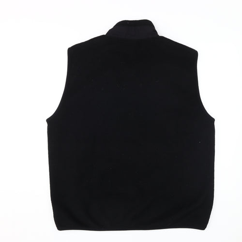 Lands' End Men's Black Fleece Waistcoat, L, Casual