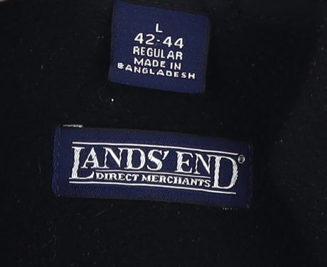 Lands' End Men's Black Fleece Waistcoat, L, Casual