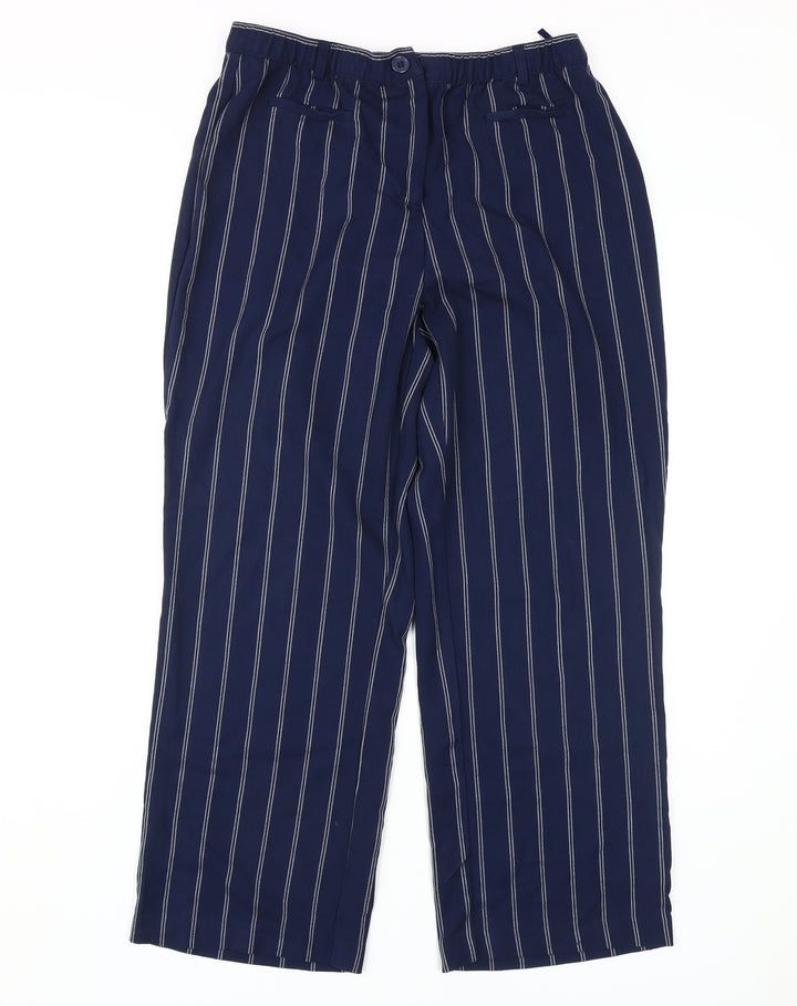 Damart Women's Blue Striped Trousers Size 14