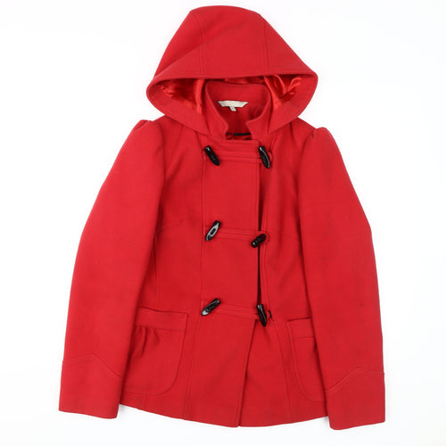 Red Herring Women's Red Hooded Parka Coat Size 12