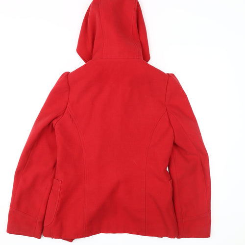 Red Herring Women's Red Hooded Parka Coat Size 12
