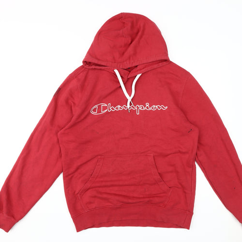 Champion Men's Red Pullover Hoodie with Logo, L
