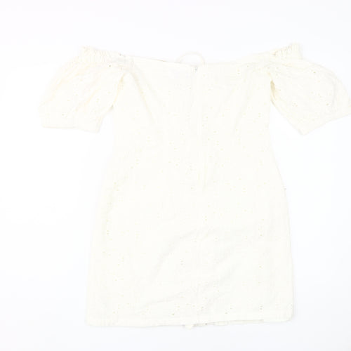 ASOS Women's Ivory Off-Shoulder Bodycon Dress Size 12