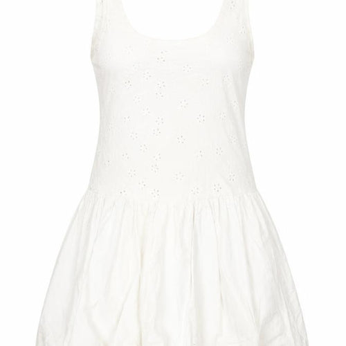 Zara Women's White Cotton Fit & Flare Dress M