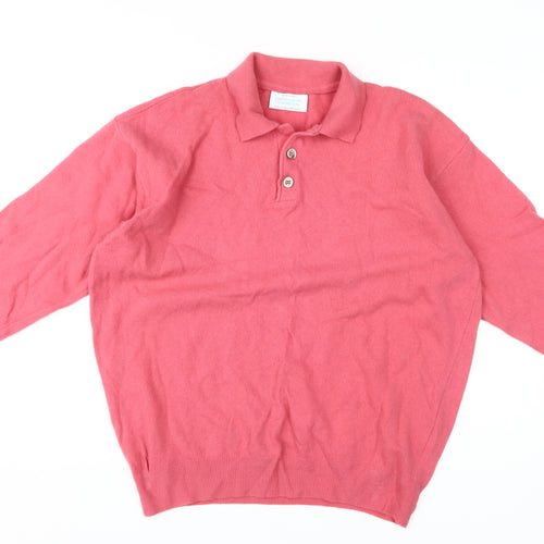 United Colors of Benetton Women's Pink Zip Lambswool Pullover Jumper Size L