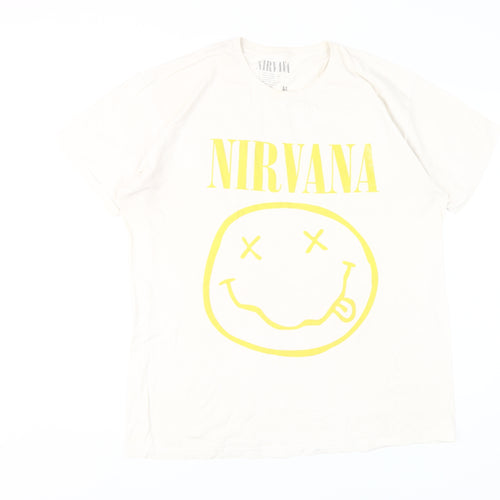 Nirvana Men's White Medium Band Graphic T-Shirt