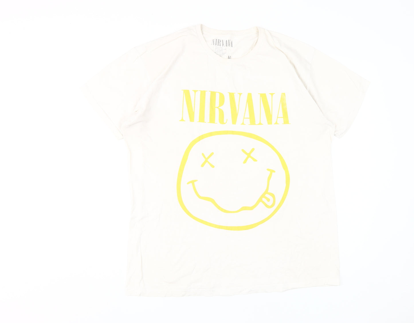 Nirvana Men's White Medium Band Graphic T-Shirt