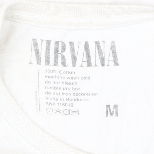 Nirvana Men's White Medium Band Graphic T-Shirt