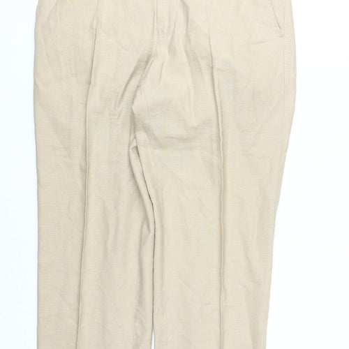 Marks and Spencer Men's Beige Trousers, Size 34, Regular Fit