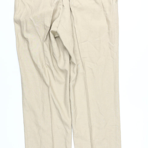 Marks and Spencer Men's Beige Trousers, Size 34, Regular Fit