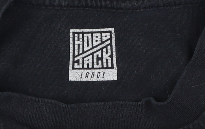 Hobo Jack Men's Black Cotton T-Shirt L Logo Crew
