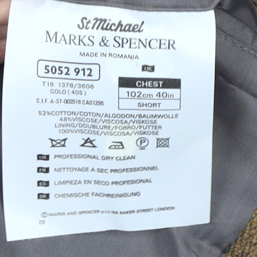 Marks and Spencer Men's Gold Blazer Jacket 40S