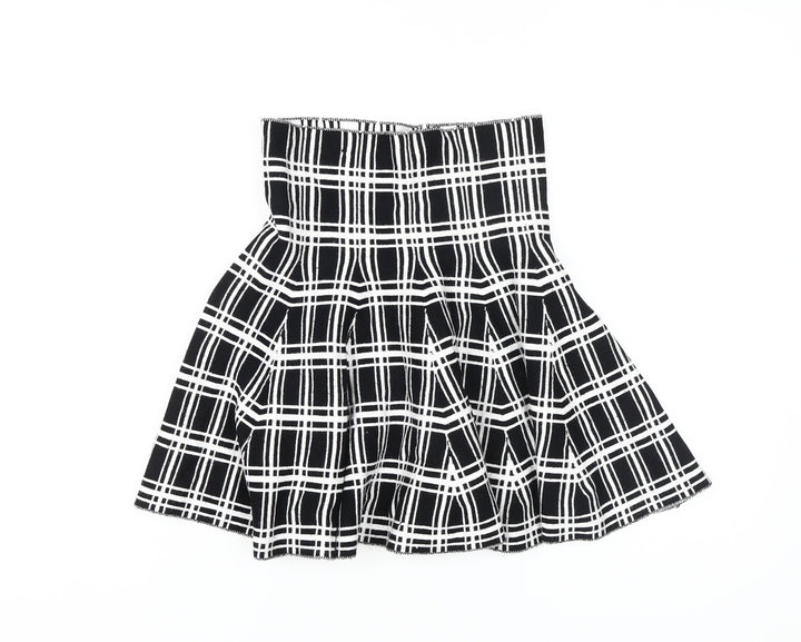 Cherry Koko Women’s Black Pleated Check Skirt S