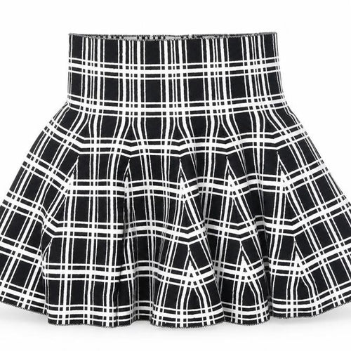 Cherry Koko Women’s Black Pleated Check Skirt S