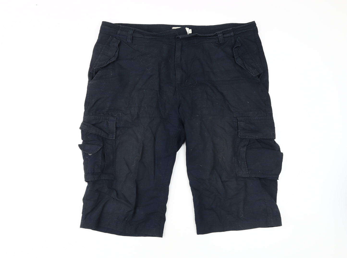 Jacamo Men's Black Cargo Shorts Size 38 Regular Fit