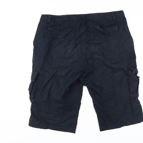 Jacamo Men's Black Cargo Shorts Size 38 Regular Fit