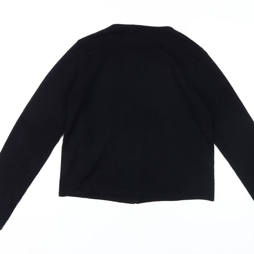 Amaranto Women's Black Cardigan Size 12 with Embroidery