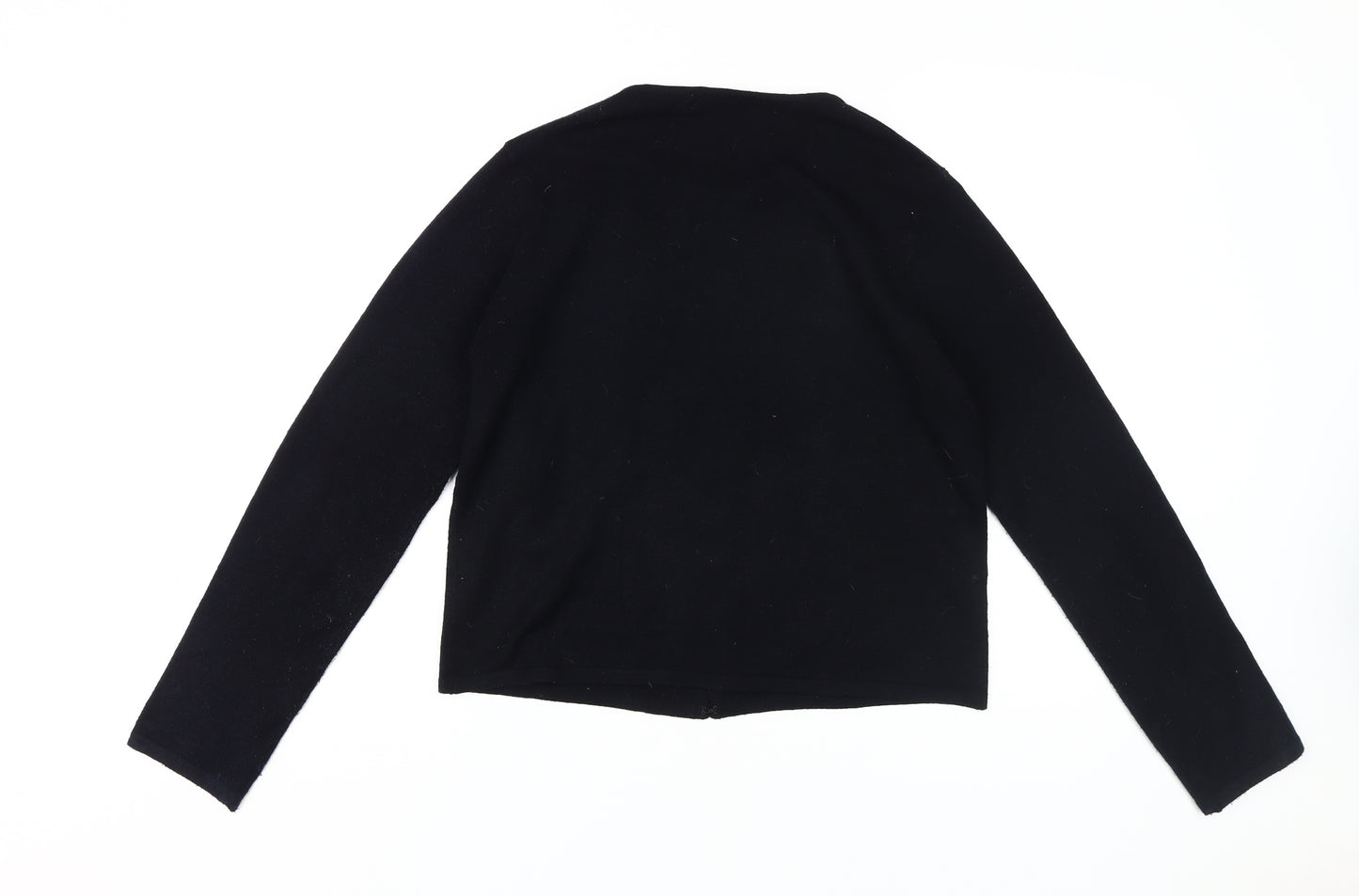 Amaranto Women's Black Cardigan Size 12 with Embroidery