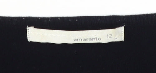 Amaranto Women's Black Cardigan Size 12 with Embroidery