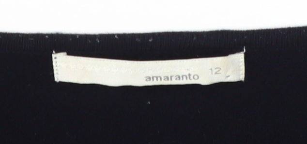 Amaranto Women's Black Cardigan Size 12 with Embroidery