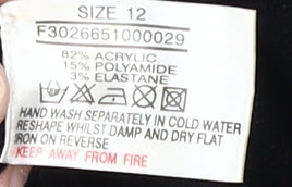 Amaranto Women's Black Cardigan Size 12 with Embroidery