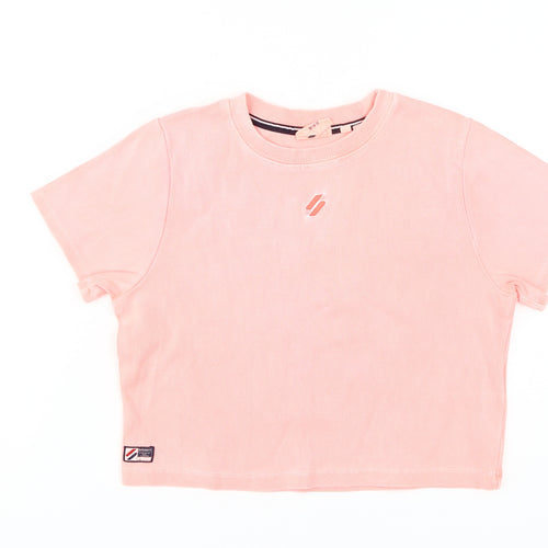 Superdry Women's Pink Crew Neck T-Shirt Size 14