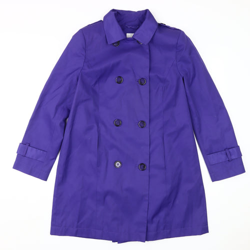 Debenhams Women's Purple Petite Trench Coat Size 12