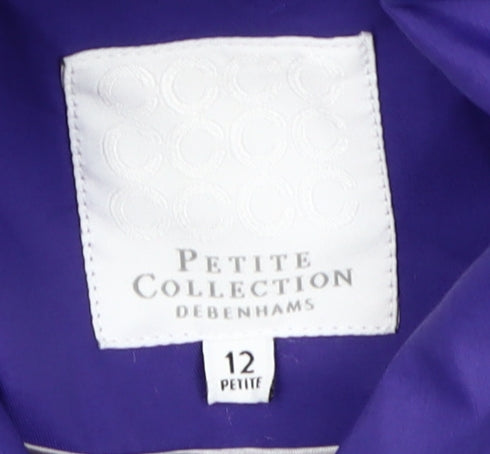 Debenhams Women's Purple Petite Trench Coat Size 12