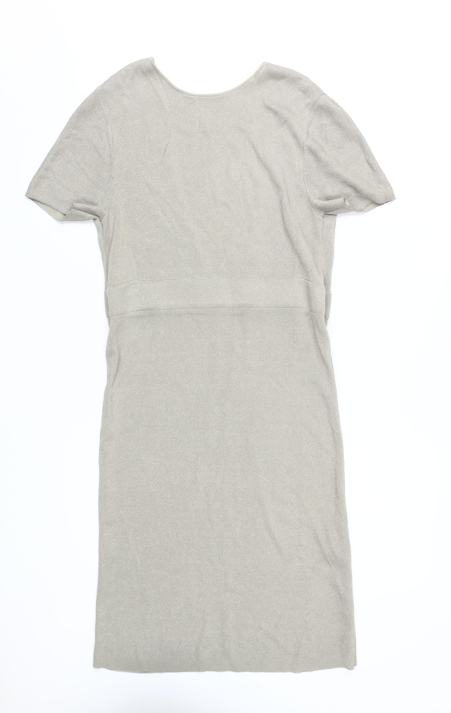 COS Women's Beige Knit V-Neck Dress - M