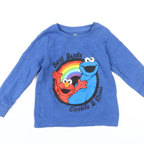Sesame Street Boys Blue Graphic Long Sleeve T-Shirt 2-3 Years