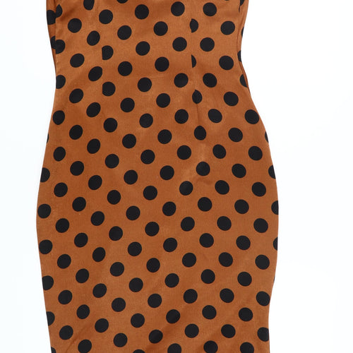 Women's Brown Polka Dot Slip Dress Size 12