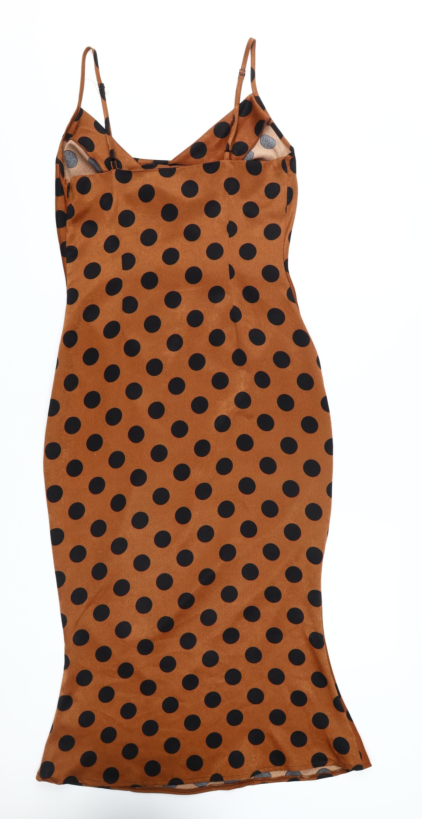 Women's Brown Polka Dot Slip Dress Size 12